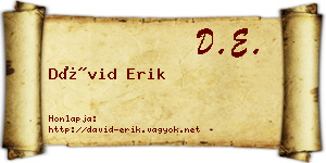 Dávid Erik névjegykártya